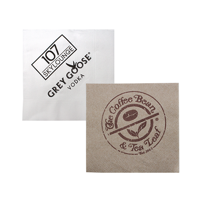 Picture of Napkins with different company logos on them
